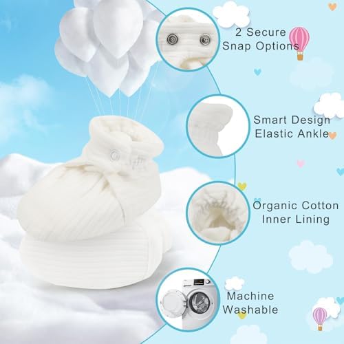 KARUNEL Organic Cotton Baby Booties for Newborn Infant 1