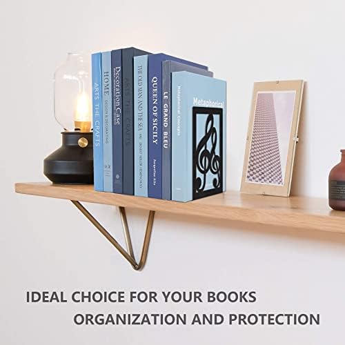 JINIHFW Non-Skid Musical Note Bookends for Heavy Books