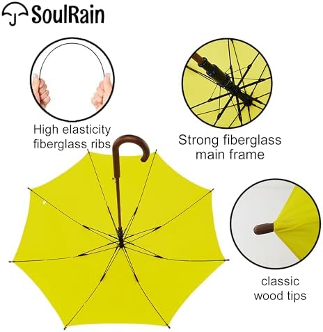 SoulRain 48 Arc Classic Wood Handle Umbrella