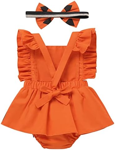 AWIBMK Baby Girl 1st Birthday Cow Romper Set 2PCS