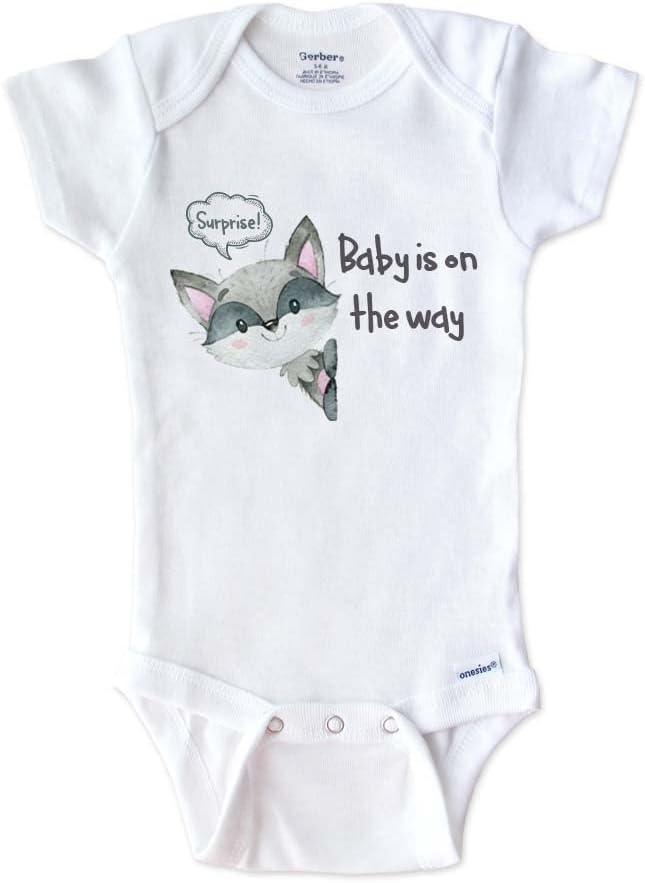 Hello Handmade Raccoon Onesie Baby Shower Gift