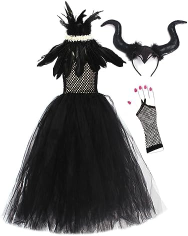 IBTOM CASTLE Witch Costume for Girls Kids 2pcs Halloween Dress Set