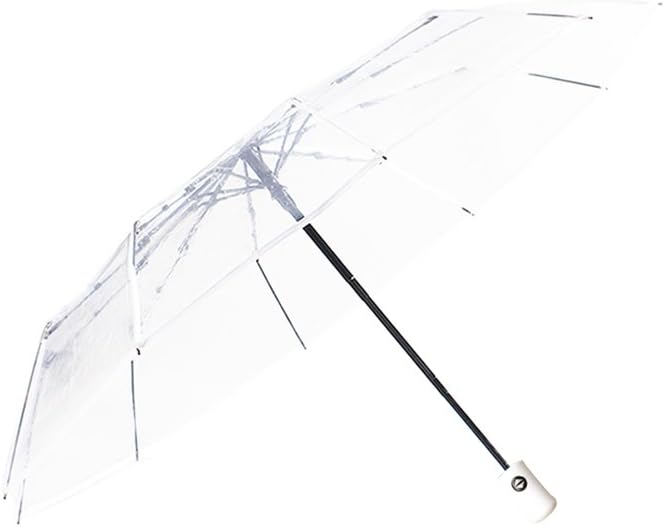 AIXICWXI Automatic Folding Transparent Umbrella - Windproof Travel Accessory with Frosted Handle