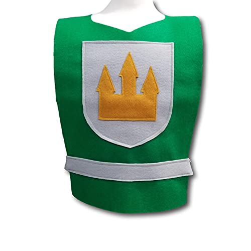 Medieval Knight Green Costume Tunic for Boys