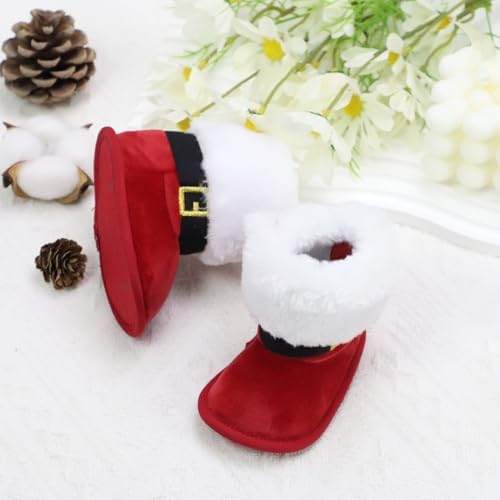 Cute Xmas Boots for Baby Boys Girls Winter Warm Plus Fleece Slippers