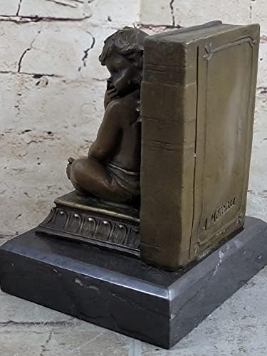 European Bronze Angel Bookend Figurine Handmade Art