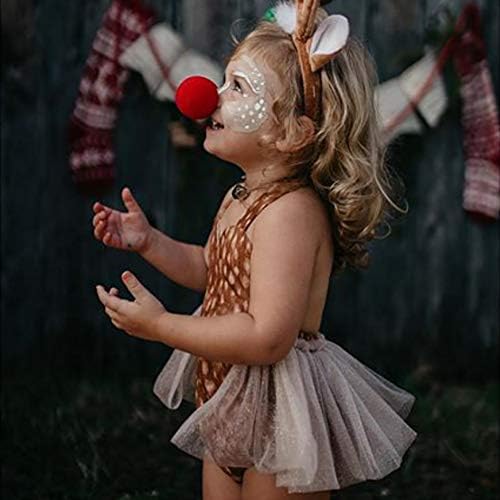 Newborn Baby Girl Christmas Costume With Reindeer Hairband