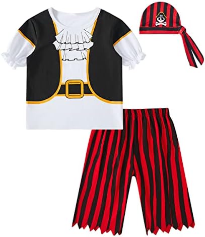LENSOUS Pirate Costume Set for Baby Boys Girls