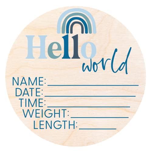 Hello World Newborn Sign - Custom Baby Birth Announcement