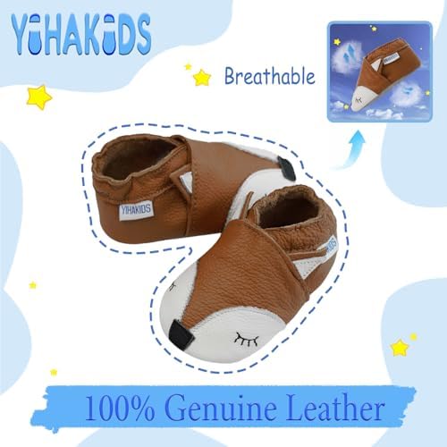 YIHAKIDS Soft Leather Baby Shoes for Crawling and First Walking