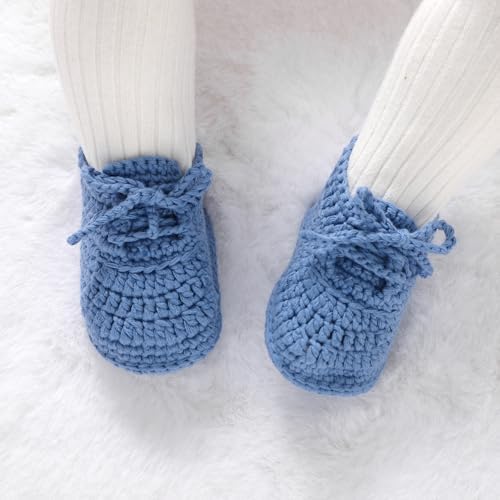 Hadetoto Baby Booties Cotton Knit Soft Socks Shoes for Newborn