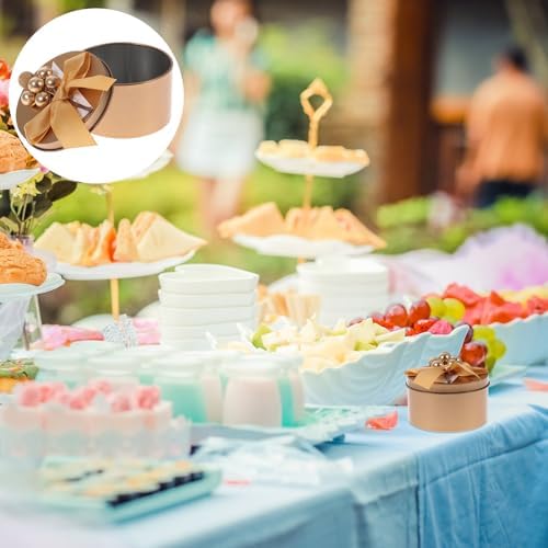 Cabilock 10pcs Tinplate Candy Boxes with Red Bow