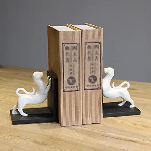 ZJDYDY Animal Bookend White Resin Desktop Decoration