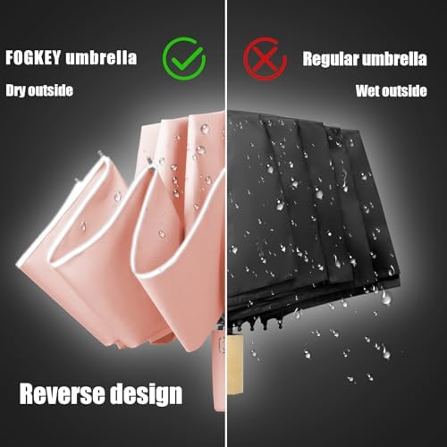 Fogkey Large Windproof Travel Umbrella Automatic 10 Ribs 456 Inch Fits Backpack