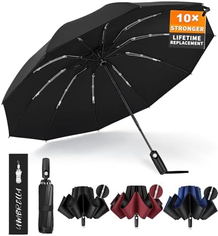 Bachdomc Inverted Windproof Umbrella for Travel and Weather Protection