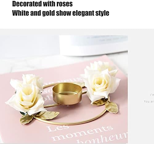 TITA-DONG Iron Golden Rose Candle Holder