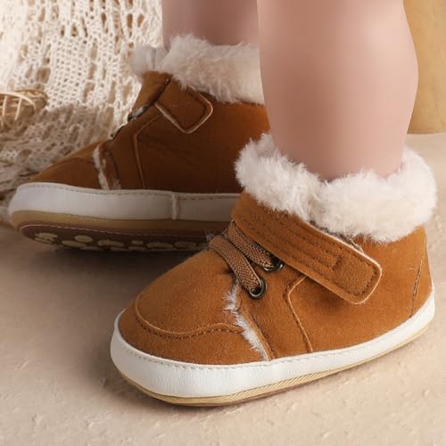 Baby Boys Girls High Top Anti-Slip PU Leather Sneakers