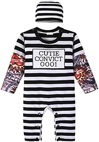 Zusnxaxe Newborn Astronaut Prisoner Costume Romper with Hat