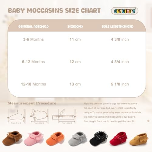 CENCIRILY Baby Fringe Moccasin Slipper with Tassel