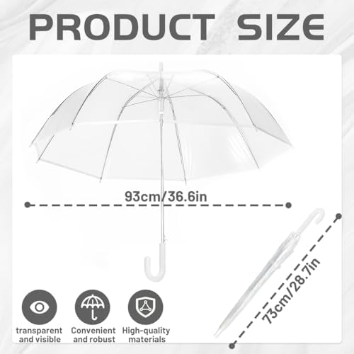 10 Pcs Clear Wedding Umbrellas Transparent Windproof Umbrellas for Outdoor Events