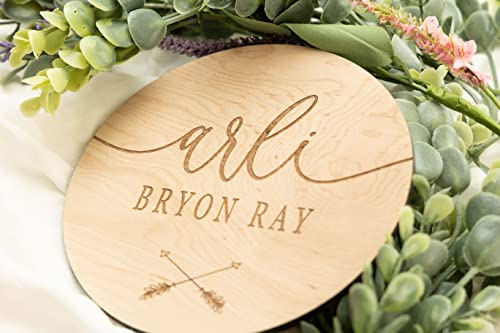 Laser Engraved Baby Announcement Sign with 9 Design Options