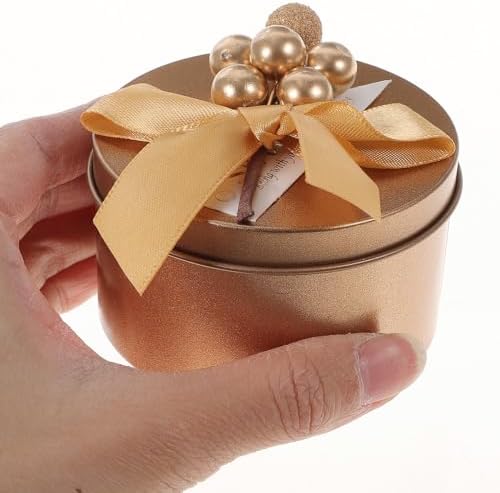 Cabilock 10pcs Tinplate Candy Boxes with Red Bow