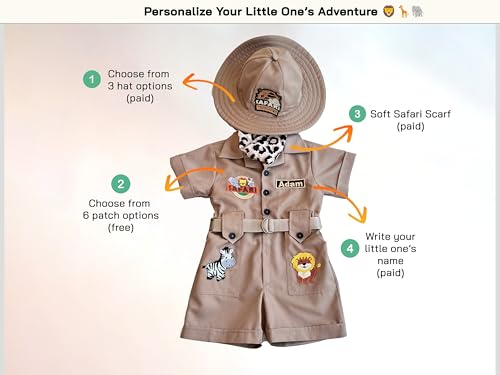 Personalized Safari Explorer Costume for Toddler - Brown 3T