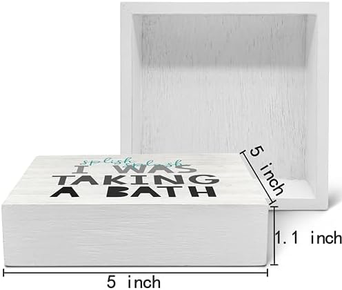 SRADMO Splish Splash Bathroom Wood Box Sign Decor