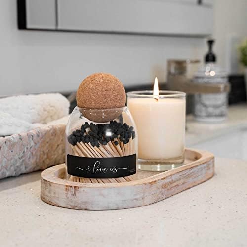 Cute Glass Match Jar Cloche with 135 Matches