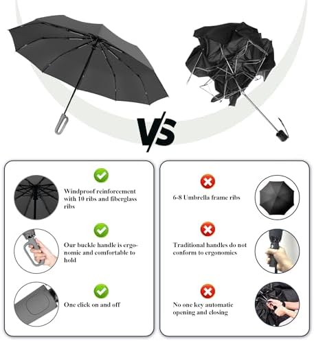 QWB TUMAAOTU Travel Umbrella with Carabiner Handle