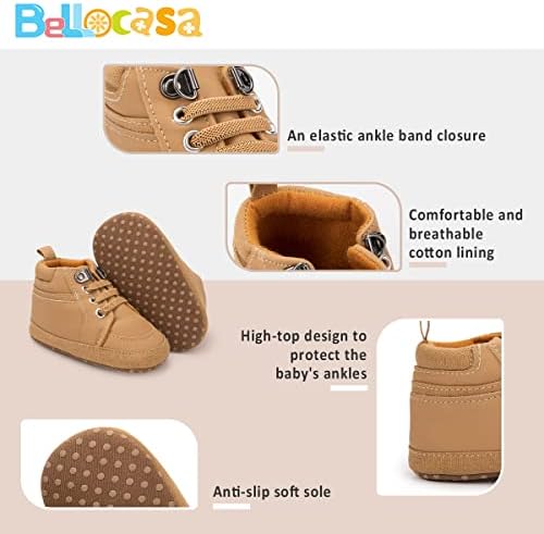 Bellocasa Baby High-Top Ankle Sneakers Non-Slip Soft Sole