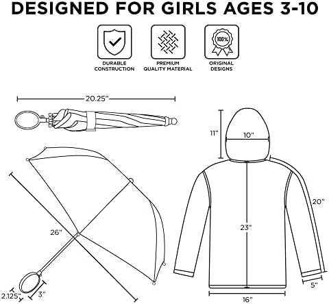 Disney Frozen Girls Umbrella and Slicker Set Ages 4-7