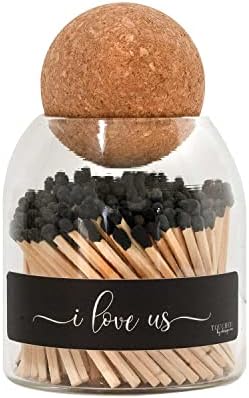 Cute Glass Match Jar Cloche with 135 Matches