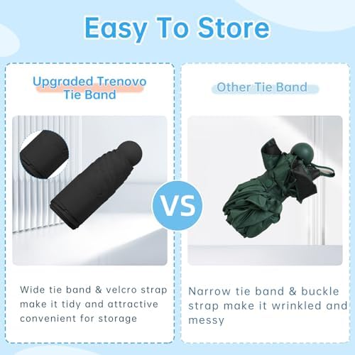 Trenovo Compact Travel Umbrella - UV Protection Lightweight Portable