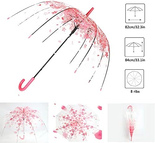 Cherry Blossom Transparent Bubble Umbrella for Kids Adults