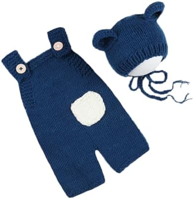 Newborn Baby Photo Outfit Set Boy Girl Crochet Costume with Hat Pants