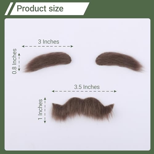 Cosela Fake Mustache and Eyebrows Set Self Adhesive Cosplay Halloween