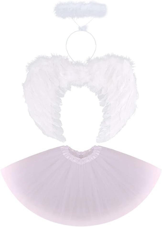Kids Girls Angel Devil Costume Set 3pcs
