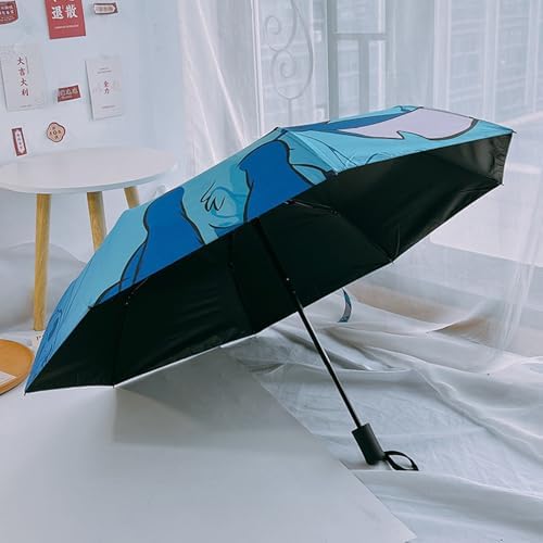 Cute Cartoon Folding UV Umbrella for Rain and Wind
