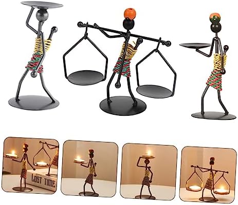 PRETYZOOM 3-Pack Gothic Candlestick Retro Decor