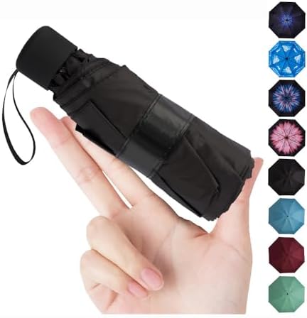 Goothdurs Mini Travel Windproof Umbrella - Compact Lightweight Sun Rain Protection