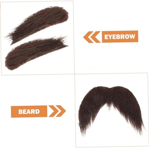 BESPORTBLE 1Set Old Man Fake Mustache and Eyebrows for Halloween