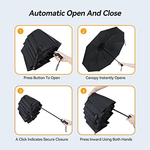 TechRise 10 Rib Windproof Folding Umbrella