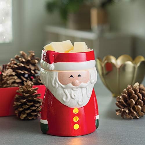Red Santa Christmas Candle Warmer with Light Bulb