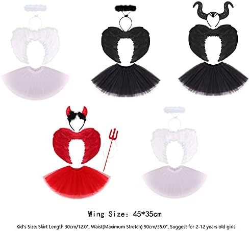 Kids Girls Angel Devil Costume Set 3pcs
