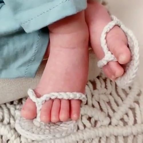 Handmade Crochet Baby Girl Sandals Flip Flops Booties for 3-6 Months
