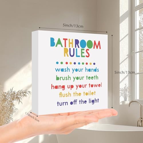 Funny Kids Bathroom Rules Sign Box 1