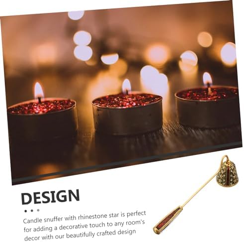 Ciieeo Candle Snuffer with Rhinestone Star Design