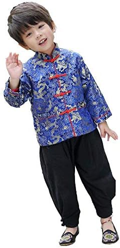 Little Boys Dragon Tang Coat Long Sleeve for Festival