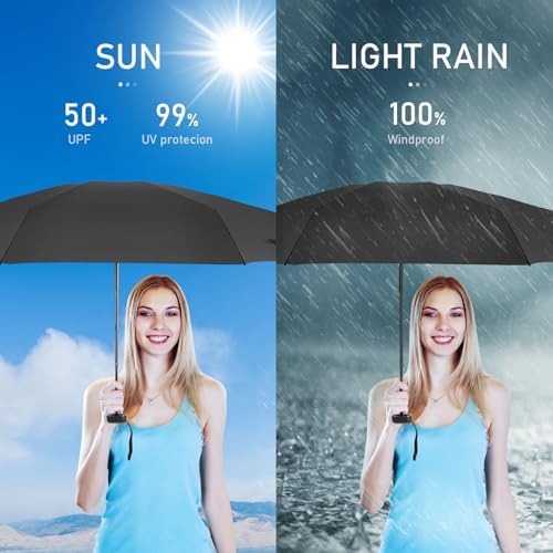 LEAGERA Compact Travel Umbrella with Case - Mini Umbrella for Purse